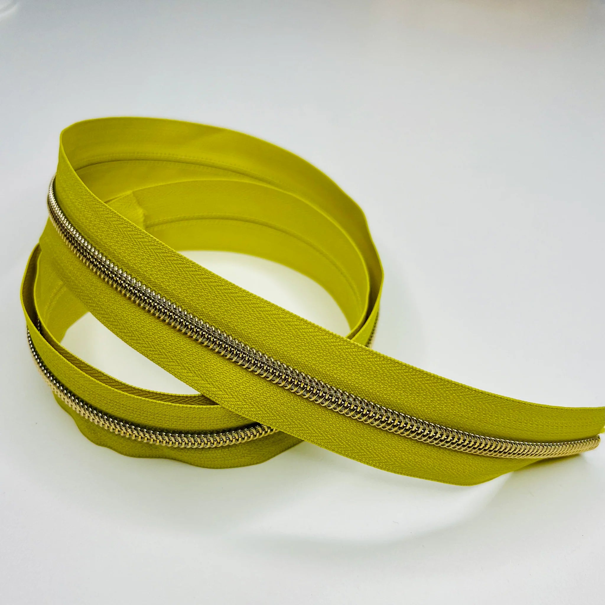 Zipper - Chartreuse Green with Gold Teeth