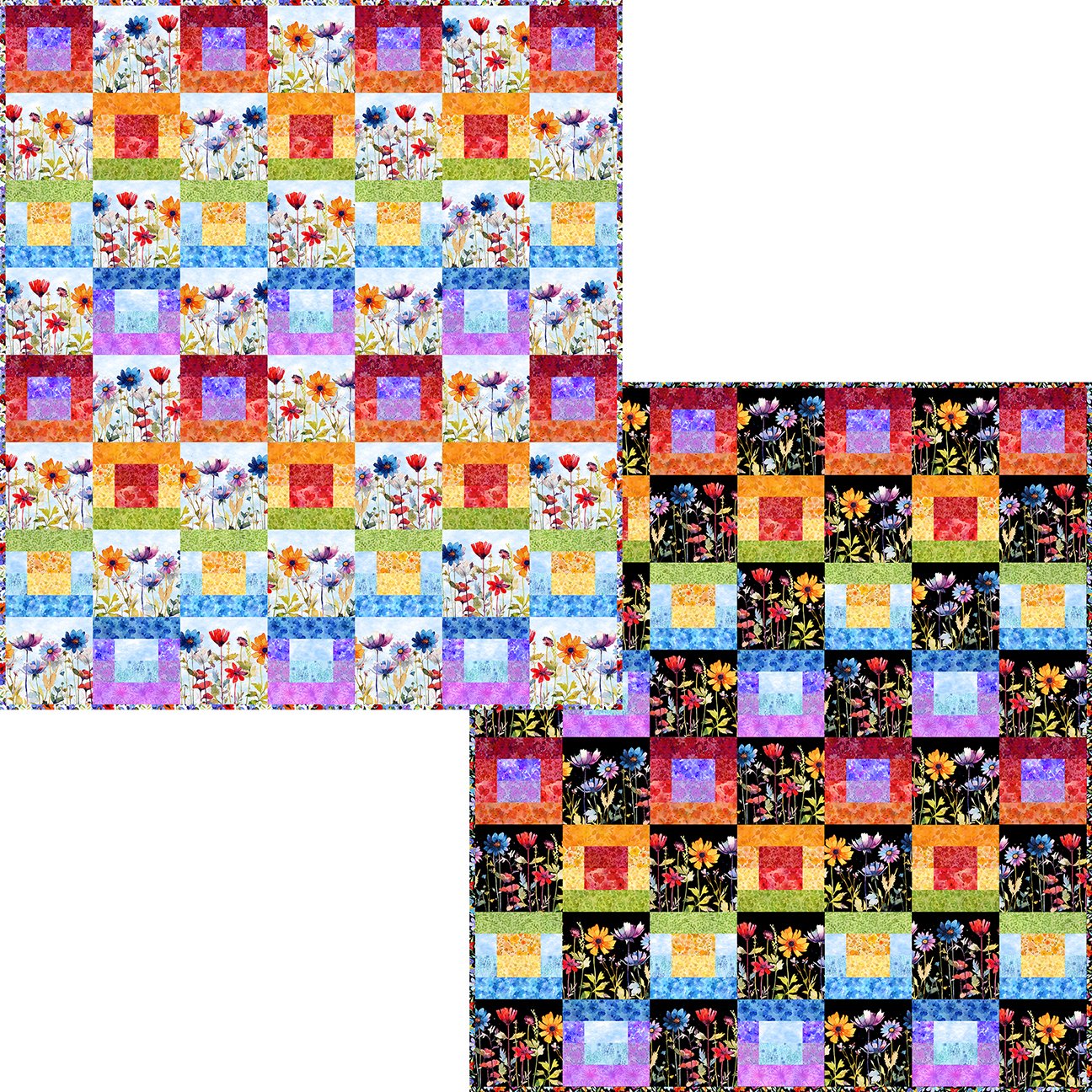 Blooming Day & Night - Strip Quilt Pattern BDN-SQP