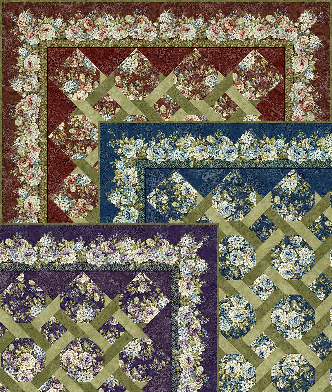 Carpet Bag Romance - Garden Twist Quilt Pattern CBR-GTQP