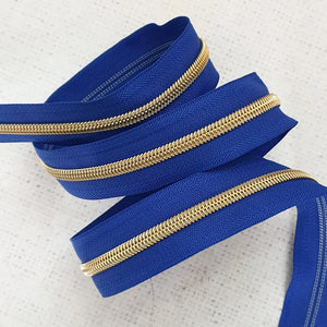 Zipper - Royal Blue with Gold Teeth