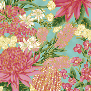 UTAS - Floral - Teal/Pink (0013-14)
