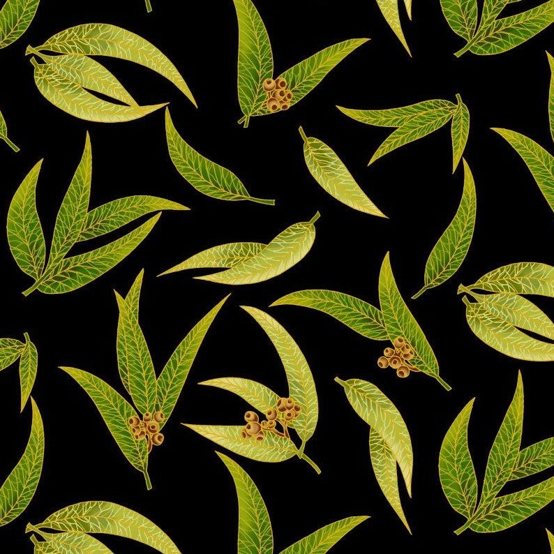 UTAS - Gum Leaves - Black/Green (0016-16)