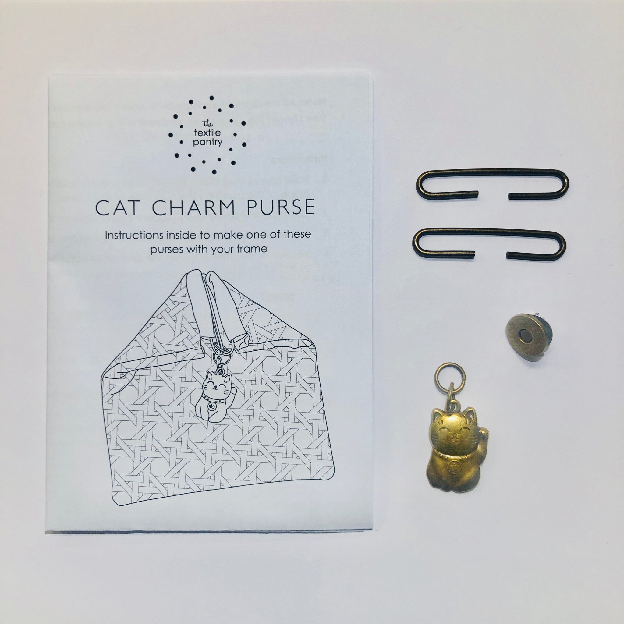 Charm Purse - Cat - Brass