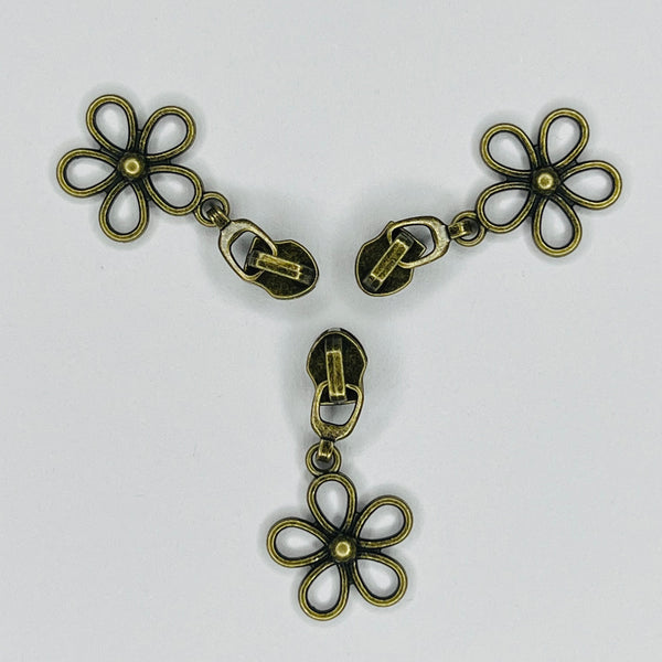 Zipper Pull - Flower (Selection Of Colours)